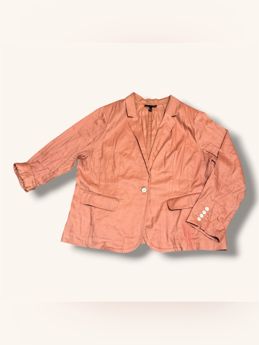 Single-Button Blazer Jacket in Rose Clay Size 20 Lane Bryant